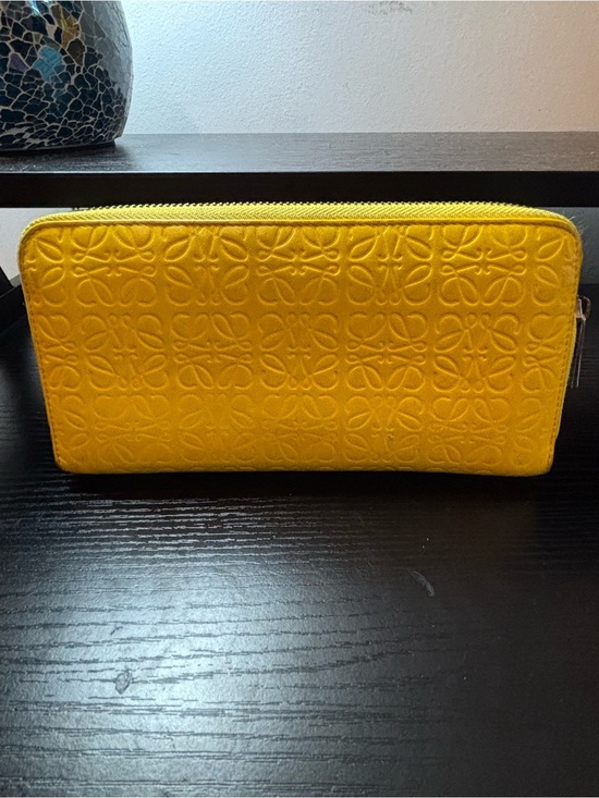 Loewe Handbags - Authentic Loewe Repeat Anagram Zip Around Wallet Yellow Calfskin Excellent Cond